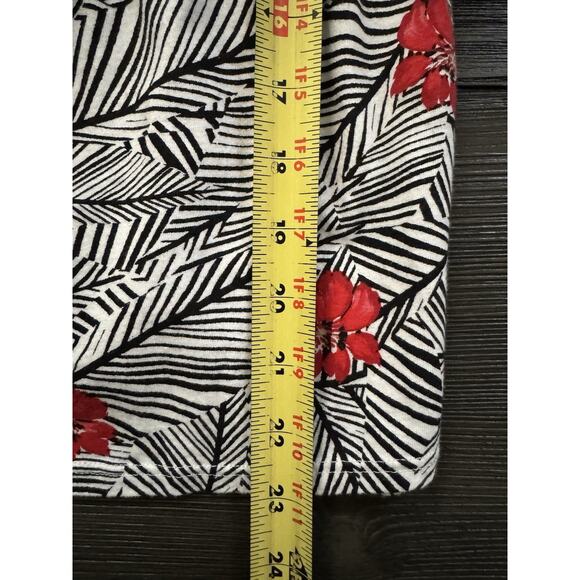 J. Jill Women’s Babydoll Boho Smocked 3/4 Sleeve Stretchy Black Red White Size M - Picture 8 of 11